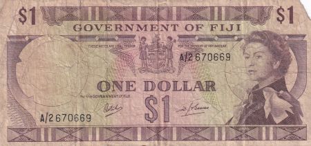 Fidji 1 Dollar - Elisabeth II - 1969 - Série A/2