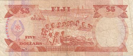 Fidji 5 dollars - Elisabeth II - Fidjiens - 1992