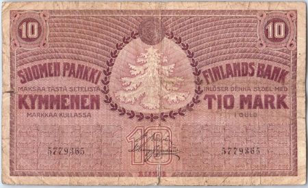 Finlande 10 Markkaa Vaches -1918