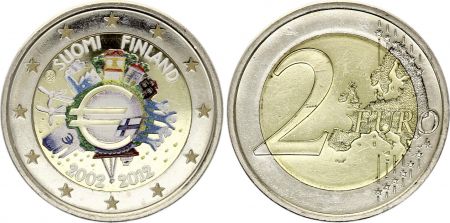 Finlande 2 Euros - 10 ans de l\'Euro - Colorisée - 2012