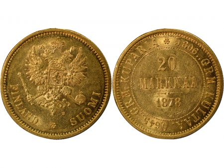 Finlande Alexandre II - 20 Markkaa Or, sous Occupation Russe - 1878 S Helsinki