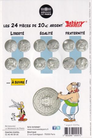 France - Monnaie de Paris 10 Euros Argent - Astérix et Obélix - Égalité - Astérix aux Jeux Olympiques - 2015