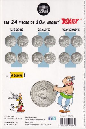 France - Monnaie de Paris 10 Euros Argent - Astérix et Obélix - Égalité - Le Cadeau de César - 2015