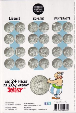 France - Monnaie de Paris 10 Euros Argent - Astérix et Obélix - Égalité - Le Domaine des Dieux - 2015