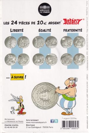 France - Monnaie de Paris 10 Euros Argent - Astérix et Obélix - Fraternité - Astérix en Hispanie - 2015