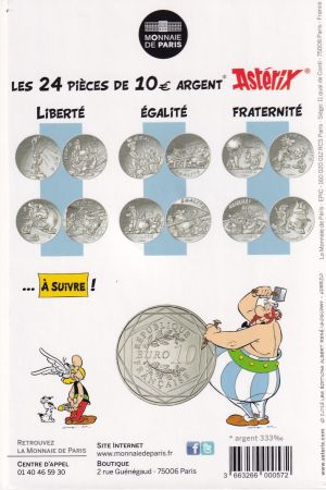 France - Monnaie de Paris 10 Euros Argent - Astérix et Obélix - Liberté - La Grande Traversée  - 2015