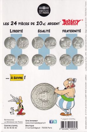 France - Monnaie de Paris 10 Euros Argent - Astérix et Obélix - Liberté - Le Cadeau de César - 2015