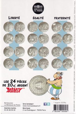 France - Monnaie de Paris 10 Euros Argent - Astérix et Obélix - Liberté - Le Cadeau de César - Agecanonix  - 2015