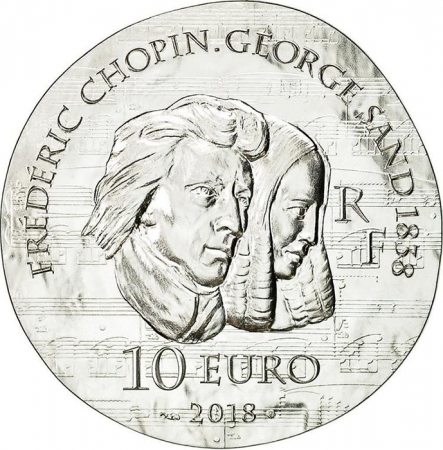 France - Monnaie de Paris 10 Euros Argent BE - George Sand - 2018