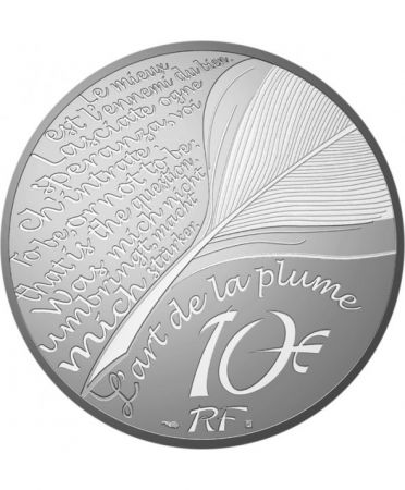 France - Monnaie de Paris 10 Euros Argent BE France 2022 - Molière - L\'Art de la Plume 2022