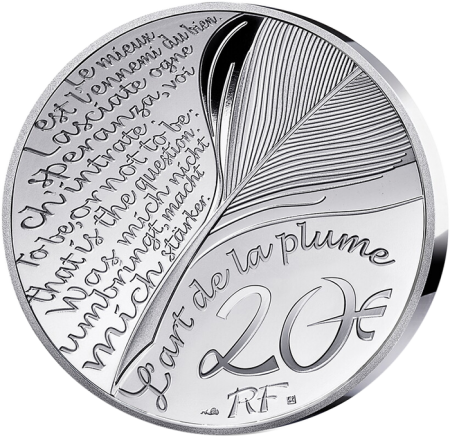 France - Monnaie de Paris Alexandre Dumas - Art de la Plume - 20 Euros Argent Haut Relief BE 2024