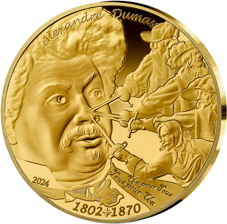 France - Monnaie de Paris Alexandre Dumas - Art de la Plume - 50 Euros Or BE 2024