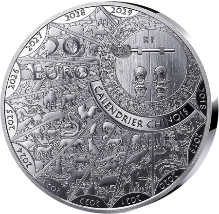 France - Monnaie de Paris Année du Serpent - 20 Euros Argent BE 2025 (1 Once)