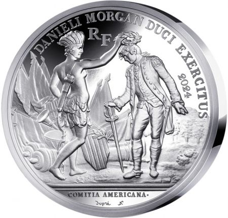 France - Monnaie de Paris Bataille de Cowpens - Indépendance des USA - 20 Euros Argent BE 2024 HAUT RELIEF