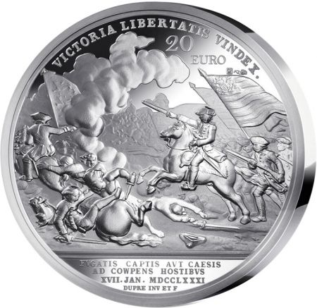 France - Monnaie de Paris Bataille de Cowpens - Indépendance des USA - 20 Euros Argent BE 2024 HAUT RELIEF