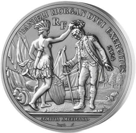 France - Monnaie de Paris Bataille de Cowpens - indépendance des USA - 25 Euros Argent BE 2024 Haut Relief et patine