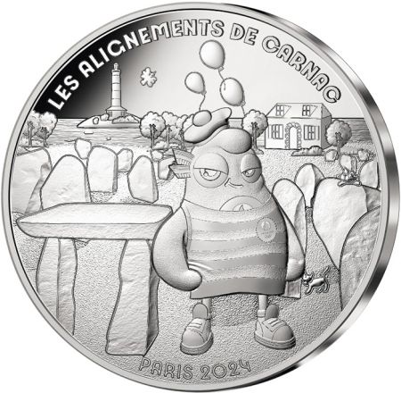 France - Monnaie de Paris Carnac - 10 Euros Argent 2024 (MDP) - La France accueille les Jeux - Mascottes Paris 2024 - Vague 2 - 