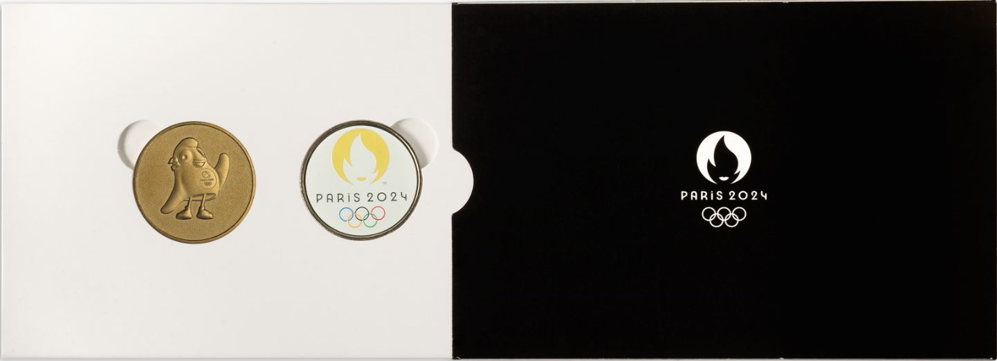 Jeux Olympiques de Paris 2024 Blister - emblème olympique Médaillon 34 mm