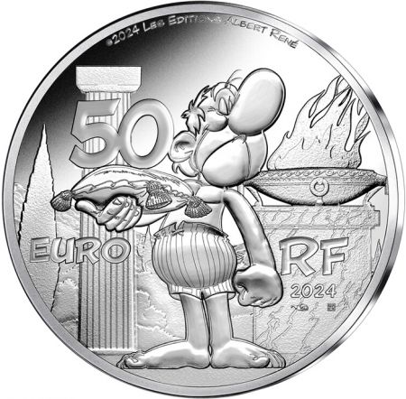 France - Monnaie de Paris Course - Astérix aux Jeux Olympiques - 50 Euros Argent Couleur BE 2024