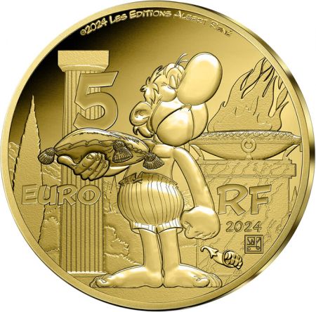 France - Monnaie de Paris Idéfix - Astérix aux Jeux Olympiques - 5 Euros Or BE 2024