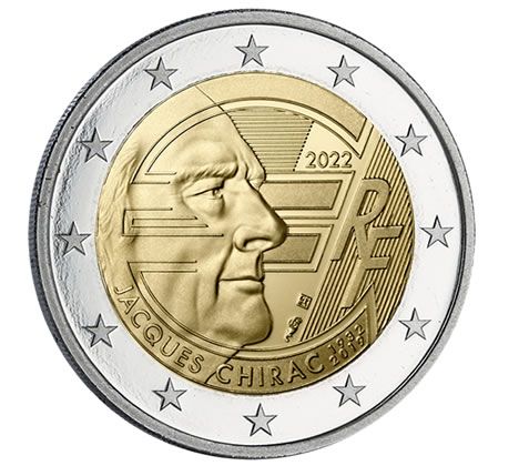 2 euros commémorative FRANCE 2022 - Jacques CHIRAC - UNC