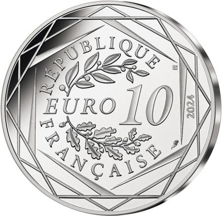 France - Monnaie de Paris La Grand\'Place de Lille - 10 Euros Argent Couleur 2024 (MDP) - La France accueille les Jeux - Mascotte