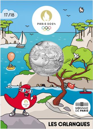 France - Monnaie de Paris Les Calanques - 10 Euros Argent 2024 (MDP) - La France accueille les Jeux - Mascottes Paris 2024 - Vag