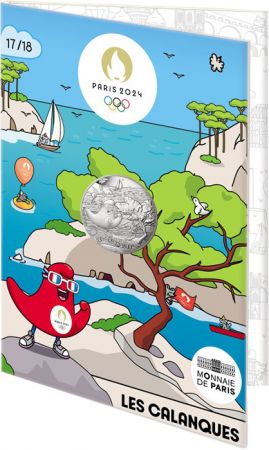 France - Monnaie de Paris Les Calanques - 10 Euros Argent 2024 (MDP) - La France accueille les Jeux - Mascottes Paris 2024 - Vag