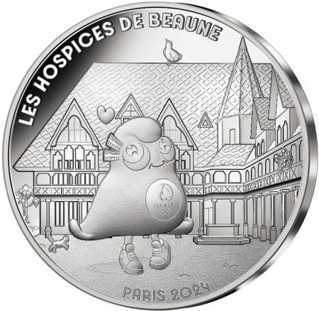 France - Monnaie de Paris Les Hospices de Beaune - 10 Euros Argent 2024 (MDP) - La France accueille les Jeux - Mascottes Paris 2