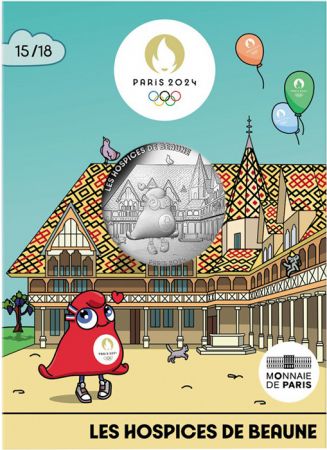 France - Monnaie de Paris Les Hospices de Beaune - 10 Euros Argent 2024 (MDP) - La France accueille les Jeux - Mascottes Paris 2