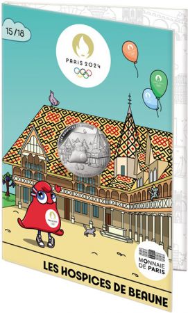 France - Monnaie de Paris Les Hospices de Beaune - 10 Euros Argent 2024 (MDP) - La France accueille les Jeux - Mascottes Paris 2