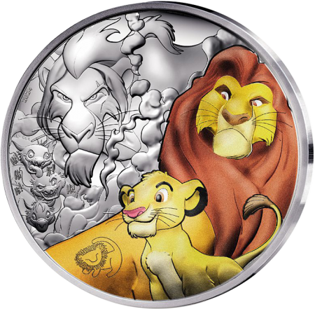 France - Monnaie de Paris Mufassa et Simba - 30 ans du Roi Lion - 50 Euros Argent Colorisé BE 2024 (MDP)