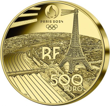 France - Monnaie de Paris Relais de la Flamme olympique - Paris 2024 - 500 Euros OR BE 2024