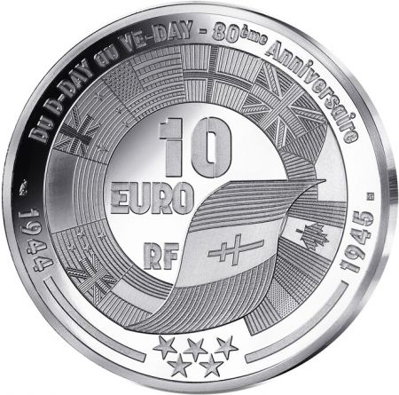 France - Monnaie de Paris Royaume-Uni - Pegasus Bridge - 80 ans du DDAY - 10 Euros Argent 2024