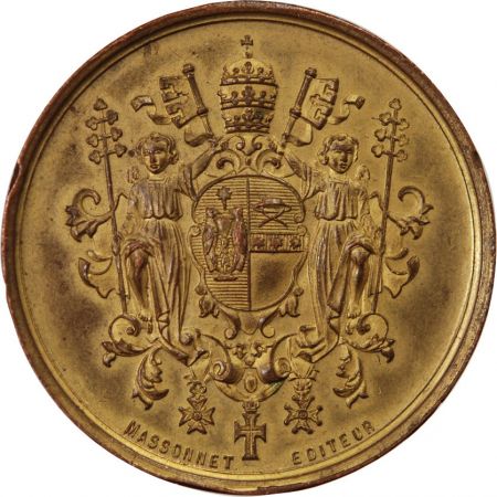 FRANCE  ELECTION DE PIE IX - MÉDAILLE CUIVRE DORÉ 1846