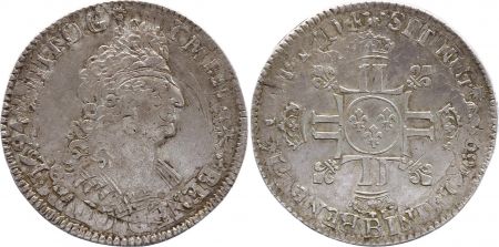 France 1/2 Ecu Louis XIV aux 8 L - Réformation - 1704 B Rouen