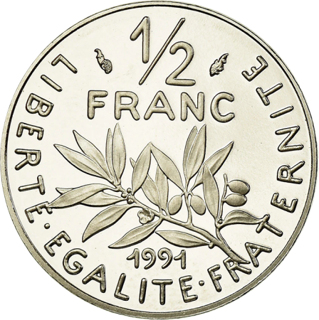 France 1/2 franc Semeuse - 1991 - BE