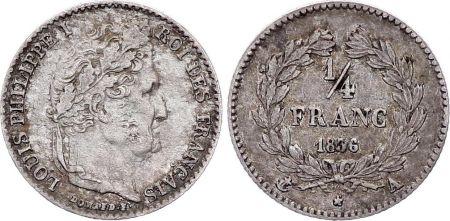 France 1/4 franc Louis Philippe I - 1836 A Paris - Argent