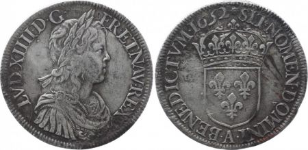 France 1 Ecu Louis XIV - Ecu mèche longue 1652 Paris