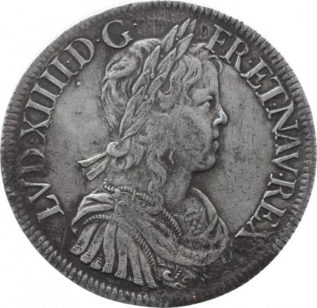 France 1 Ecu Louis XIV - Ecu mèche longue 1652 Paris