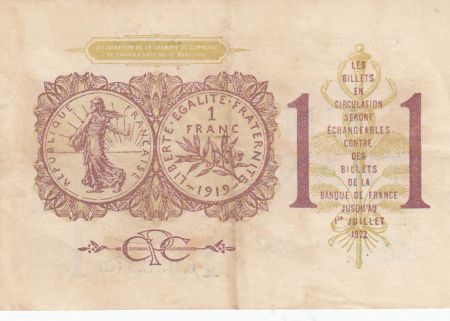 France 1 Franc - Chambre de Commerce de Paris - 1919-1922 - TTB - Série A.22