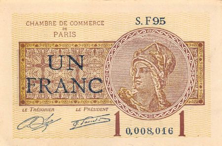 France 1 Franc - Chambre de Commerce de Paris - 1920