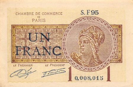 France 1 Franc - Chambre de Commerce de Paris - 1920