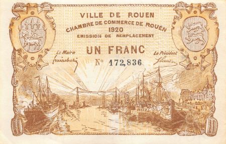 France 1 Franc - Chambre de Commerce de Rouen 1920