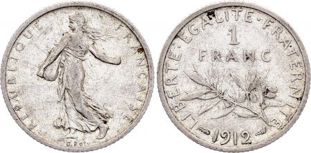 France 1 Franc - Semeuse - 1912 - Argent