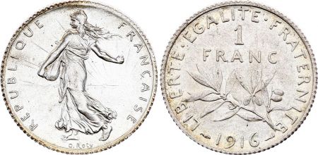 France 1 Franc - Semeuse - 1916 - Argent