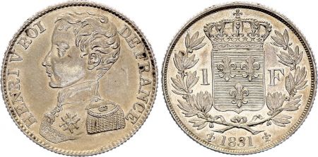 France 1 Franc Henri V Prétendant - 1831 - Argent