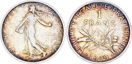 France 1 Franc Semeuse - 1899 - Argent