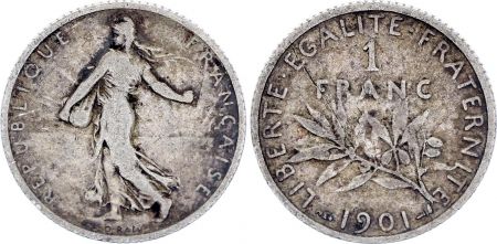 France 1 Franc Semeuse - 1901 - Argent