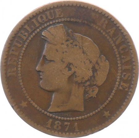 France 10 Centimes Cérès - Défense Nationale - 1871 K